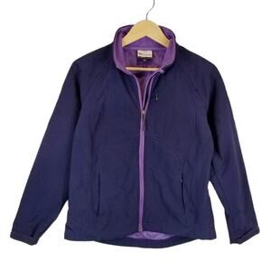 Double Diamond Women's Soft Shell Zip Front Jacket Purple Size M Medium